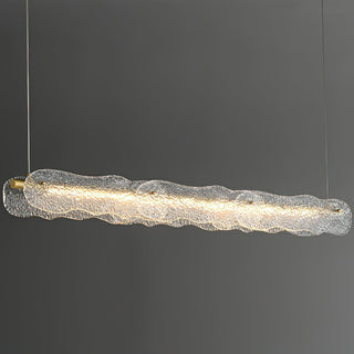 Luminous Natural Glass Wave Chandelier