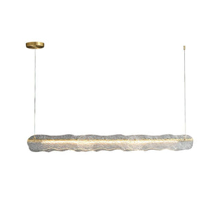 Luminous Natural Glass Wave Chandelier