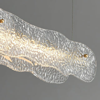 Luminous Natural Glass Wave Chandelier
