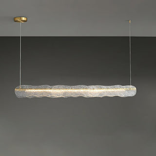 Luminous Natural Glass Wave Chandelier