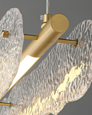 Luminous Natural Glass Wave Chandelier