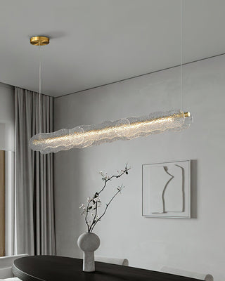 Luminous Natural Glass Wave Chandelier