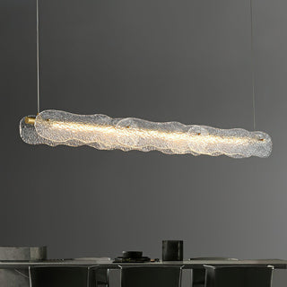 Luminous Natural Glass Wave Chandelier