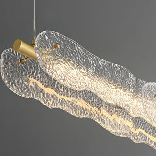 Luminous Natural Glass Wave Chandelier
