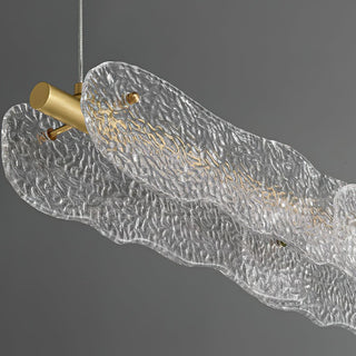 Luminous Natural Glass Wave Chandelier