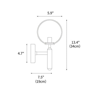 Luna Orb Elegant Glass Wall Light