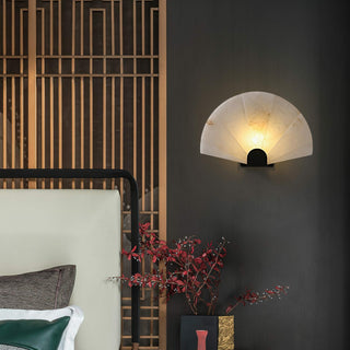 Luna Fan Oriental Alabaster Wall Light
