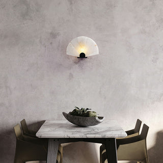 Luna Fan Oriental Alabaster Wall Light