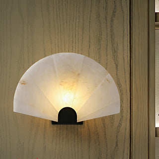 Luna Fan Oriental Alabaster Wall Light