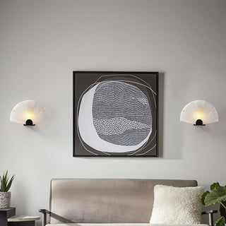 Luna Fan Oriental Alabaster Wall Light