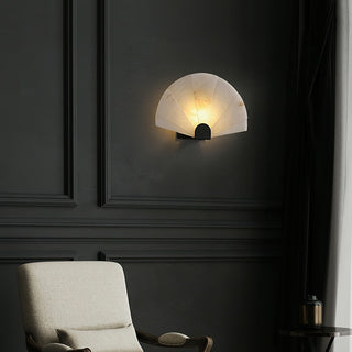 Luna Fan Oriental Alabaster Wall Light