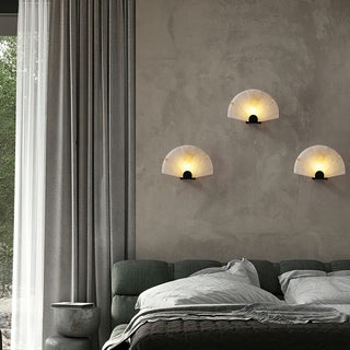 Luna Fan Oriental Alabaster Wall Light