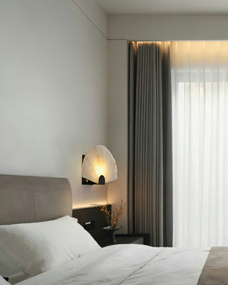 Luna Fan Oriental Alabaster Wall Light
