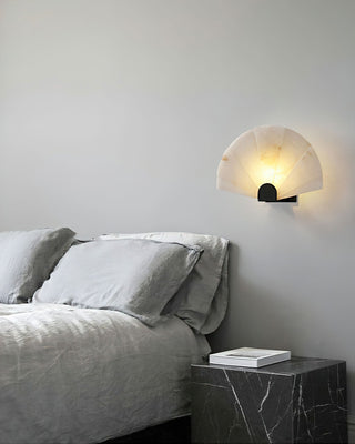 Luna Fan Oriental Alabaster Wall Light