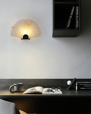 Luna Fan Oriental Alabaster Wall Light