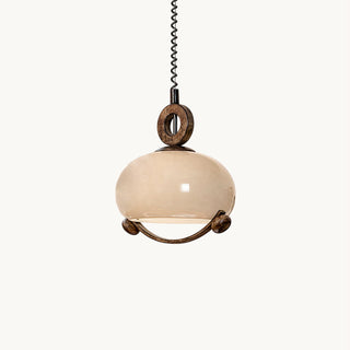 Luna Brass Opal Glass Globe Pendant Light