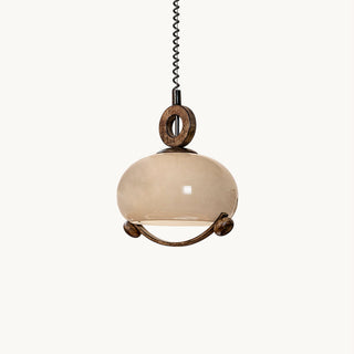 Luna Brass Opal Glass Globe Pendant Light