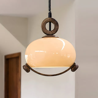Luna Brass Opal Glass Globe Pendant Light