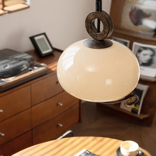 Luna Brass Opal Glass Globe Pendant Light