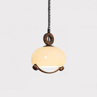 Luna Brass Opal Glass Globe Pendant Light