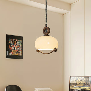Luna Brass Opal Glass Globe Pendant Light