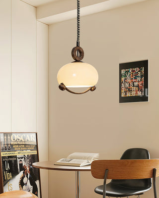 Luna Brass Opal Glass Globe Pendant Light