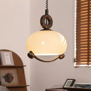 Luna Brass Opal Glass Globe Pendant Light