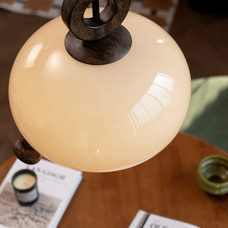 Luna Brass Opal Glass Globe Pendant Light