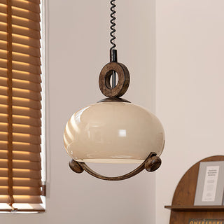 Luna Brass Opal Glass Globe Pendant Light