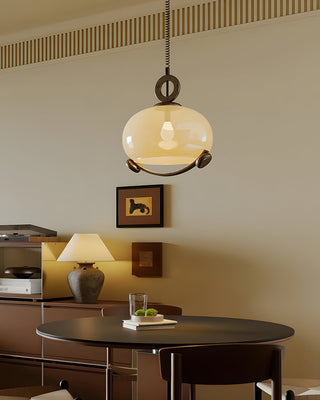Luna Brass Opal Glass Globe Pendant Light