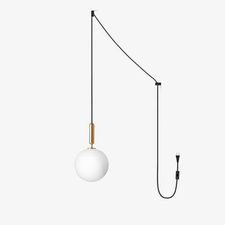 Luna Orb Playful Brass Pendant Swag Light