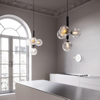 Luna Orb Playful Brass Pendant Swag Light