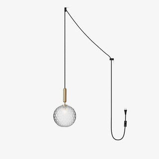 Luna Orb Playful Brass Pendant Swag Light