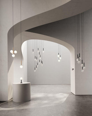 Luna Orb Playful Brass Pendant Swag Light