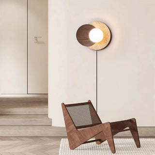 Lunar Eclipse Modern Travertine Plug-in Wall Light