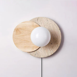 Lunar Eclipse Modern Travertine Plug-in Wall Light