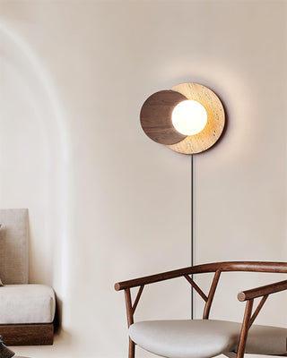 Lunar Eclipse Modern Travertine Plug-in Wall Light
