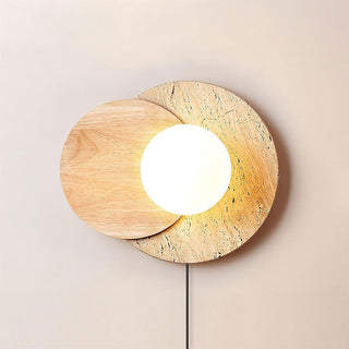 Lunar Eclipse Modern Travertine Plug-in Wall Light