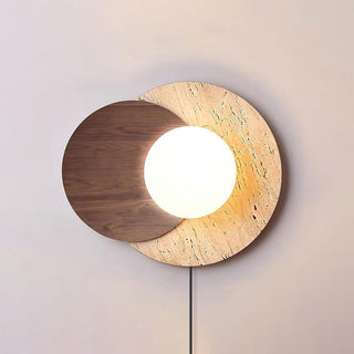 Lunar Eclipse Modern Travertine Plug-in Wall Light