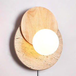 Lunar Eclipse Modern Travertine Plug-in Wall Light