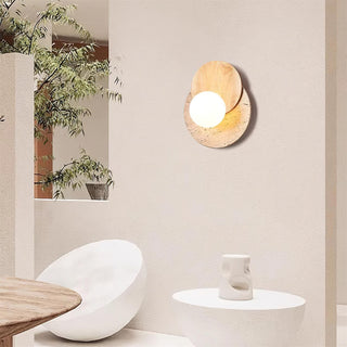 Lunar Eclipse Modern Travertine Plug-in Wall Light