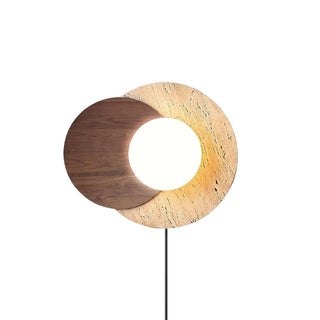 Lunar Eclipse Modern Travertine Plug-in Wall Light