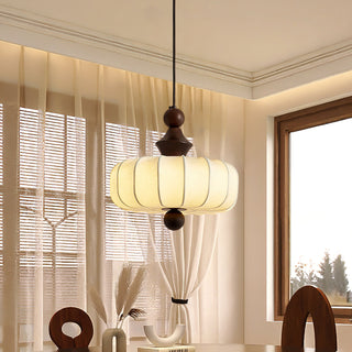 Luvia Vintage Wood Fabric Pendant Light