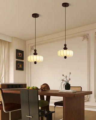 Luvia Vintage Wood Fabric Pendant Light