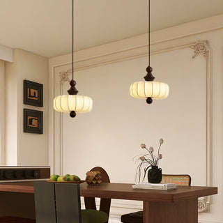 Luvia Vintage Wood Fabric Pendant Light