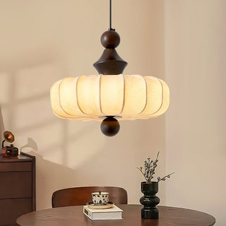 Luvia Vintage Wood Fabric Pendant Light