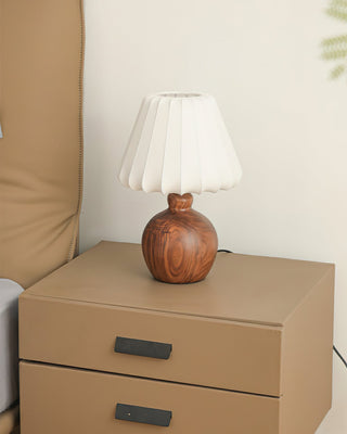 Luxe Blossom Vintage Wood Table Light