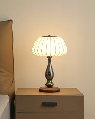 Luxe Blossom Vintage Wood Table Light