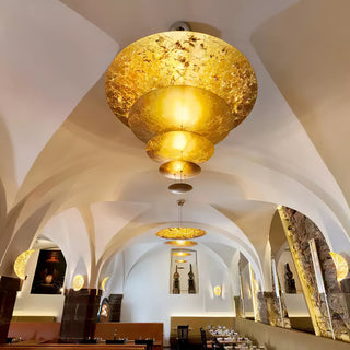 Zathaara Layered Gold Foil Pendant Light - Blowlighting