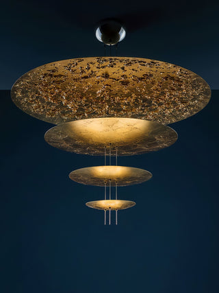 Zathaara Layered Gold Foil Pendant Light - Blowlighting